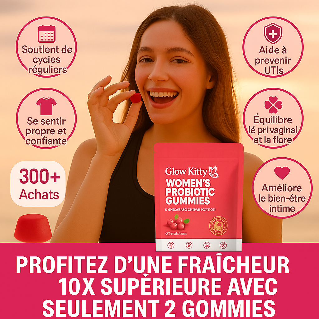 Glow Kitty™ Gummies Probiotiques à la Canneberge