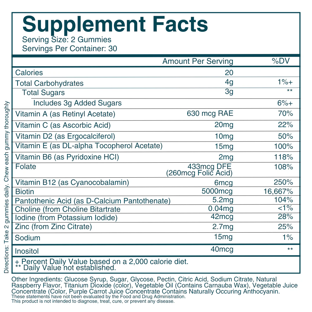 Gomitas para el cabello, la piel y las uñas